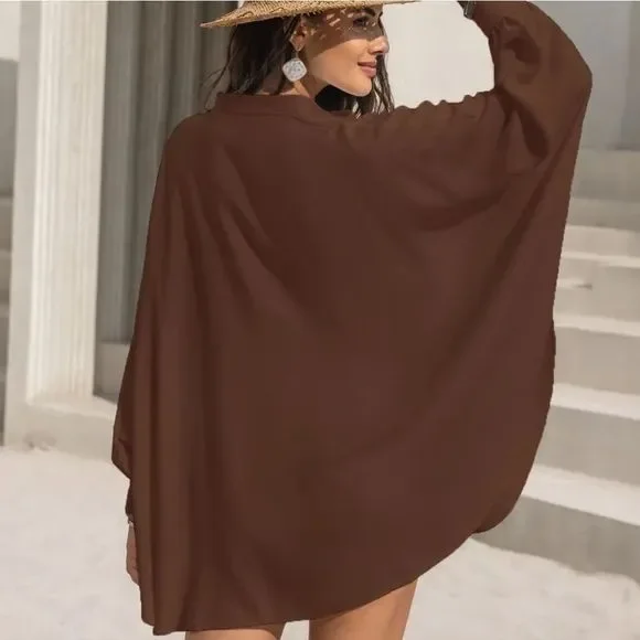 Mocha Lace Affair Button Shirt - Picture 5 of 8